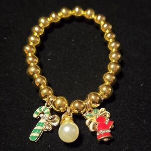 Gold Beaded Charm Bracelet
